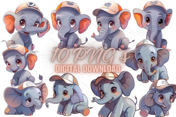 Download Cute Elephant Clipart Sticker, PNG 5S-30 - Premium Resources