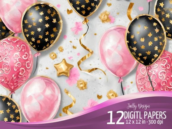 Download Black &amp; Pink Luxurious Party Balloons - Luxurious Collection