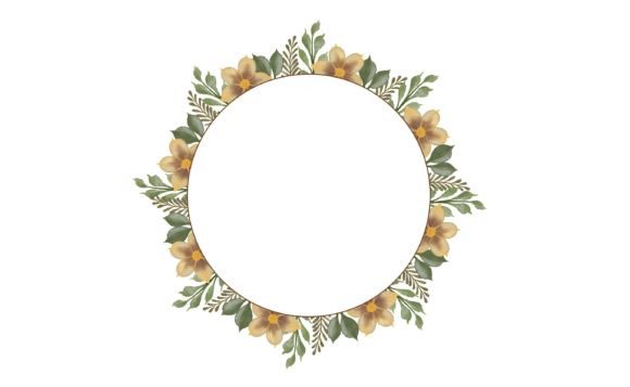 Download Circle Frame with Yellow Floral Border - Premium Resources