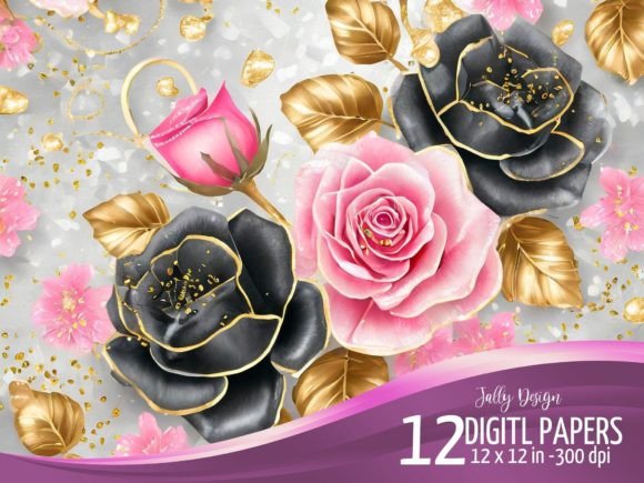 Download Luxurious Black &amp; Pink Roses Backgrounds - Luxurious Collection