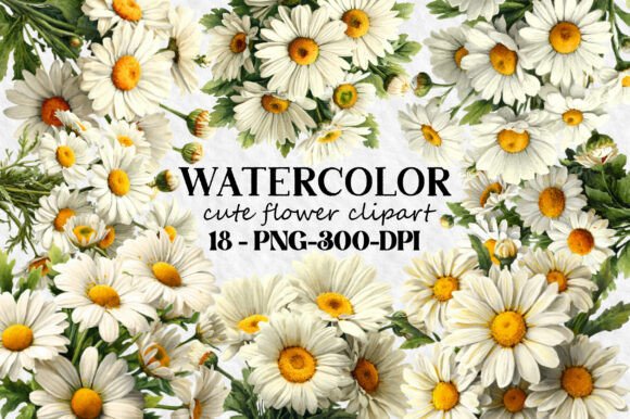 Download Watercolor Cute Flower Clipart Bundle - Cute flower clipart Collection